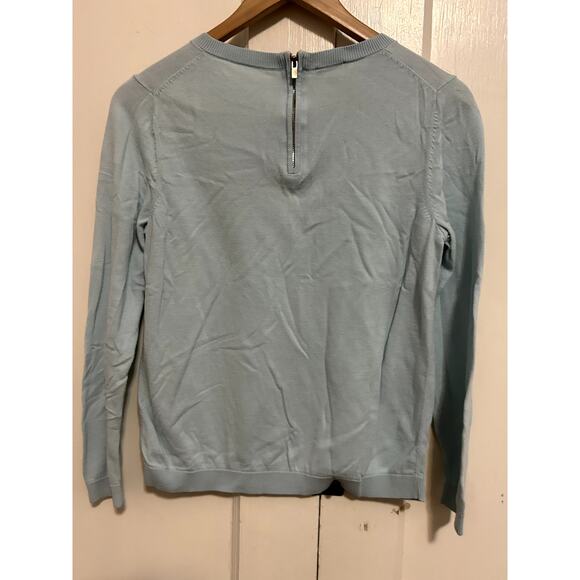 Talbots Petite Medium Light Blue Donut Spinkles Coton Blend Zipper Detail - Picture 3 of 5